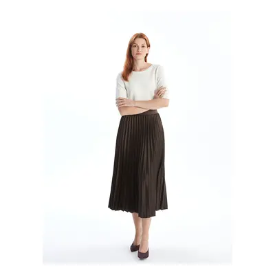 LC Waikiki Lcwk Elastic Waist Satin Women Pleated Skirt