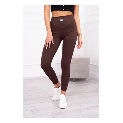 Ribbed leggings brown