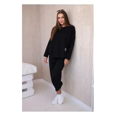 Set of sweatshirt and pants punto Black