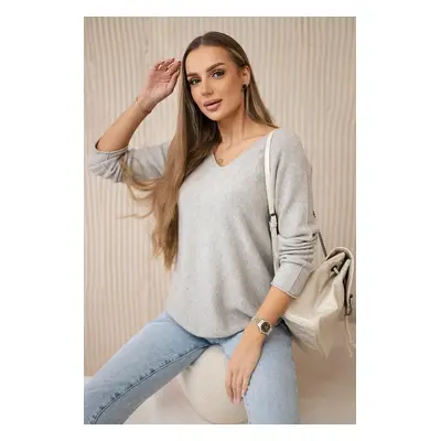 Kesi Włoski V-neck sweater dark beige