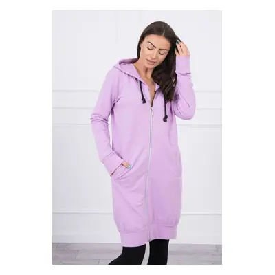 Dress with hood and hood of purple color