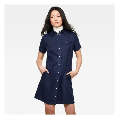 G-STAR Dress - Tacoma slim dress s\s dark blue