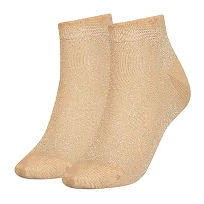 Tommy Hilfiger Socks - TH WOMEN SNEAKER 2P LUREX beige