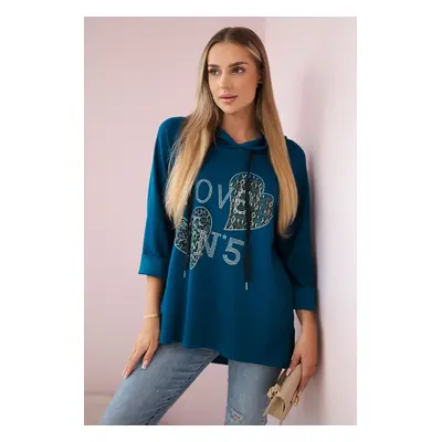 Kesi Włoski Oversized viscose sweatshirt Love nautical