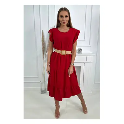 Dress with ruffles red