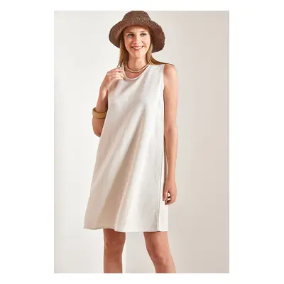 Bianco Lucci Women's Backless Linen Dress