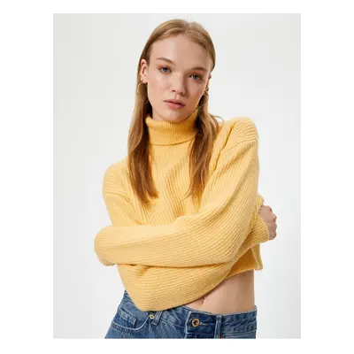 Koton Crop Knitwear Sweater Turtleneck Long Sleeve Acrylic Blend