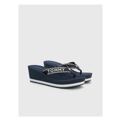 Black-blue women's flip-flops on wedge Tommy Hilfiger - Women