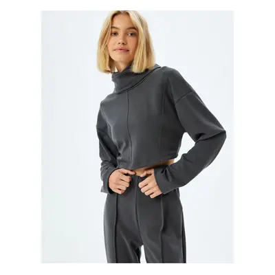 Koton Modal Blend Crop Hooded Sweatshirt