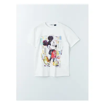 LC Waikiki Women's Crew Neck Mickey Mouse Printed Short Sleeve T-Shirt