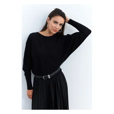 Cool & Sexy Women's Black Batwing Sleeve Sweater YIL558