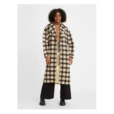 Levi&#39;s Black-beige women&#39;s checkered coat with wool blend Levi&#39;s® Agnes - Women&#39;