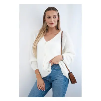 Kesi Włoski Button-down sweater ecru