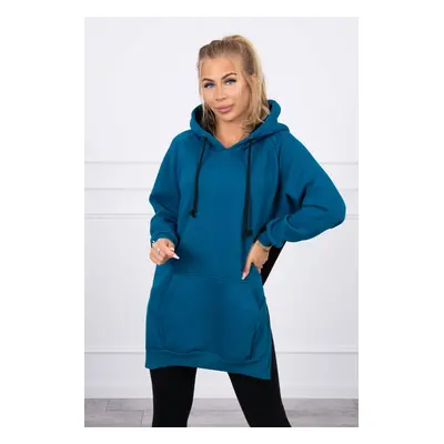 Kesi Two-color hooded dress marine