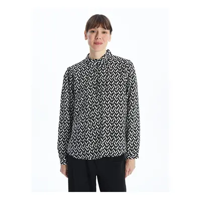 LC Waikiki Oversize Women's Blouse with Stand Collar Pattern