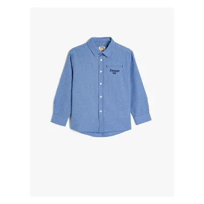 Koton Shirt Long Sleeve Classic Collar Embroidered Pocket Detail