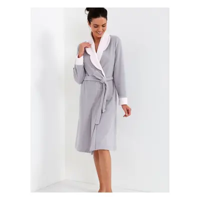 Bathrobe Cana 2XL-3XL grey-pink