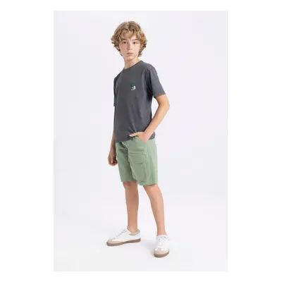 DEFACTO Boy Cargo Fit Gabardine Shorts