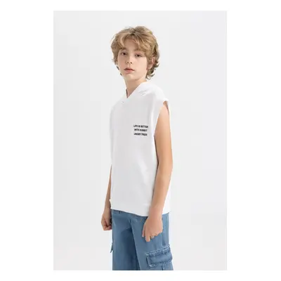 DEFACTO Boy's Printed Hooded Undershirt