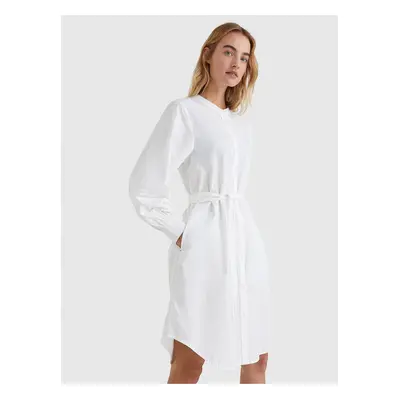 Tommy Hilfiger Dress - ORG COTTON KNEE SHIRT DRESS LS white