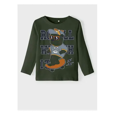 Dark green long-sleeved T-shirt name it Vux - Boys