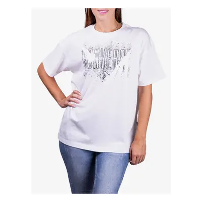 White T-shirt Converse White/Silver - Women's