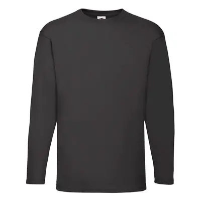 Valueweight Men's Black Long Sleeve T-Shirt Fruit of the Loom