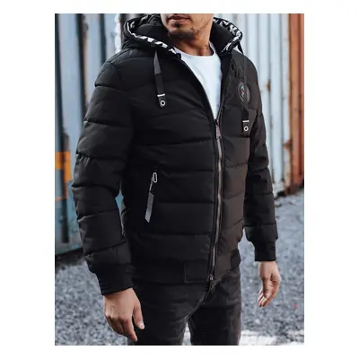 Men's winter quilted bomber jacket black Dstreet