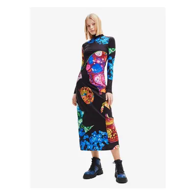 Blue-black women's patterned maxi dress Desigual Arles - Lacroix - Ladies