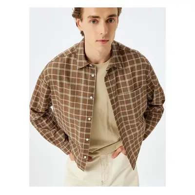 Koton Brown Plaid Men's Adult Shirt