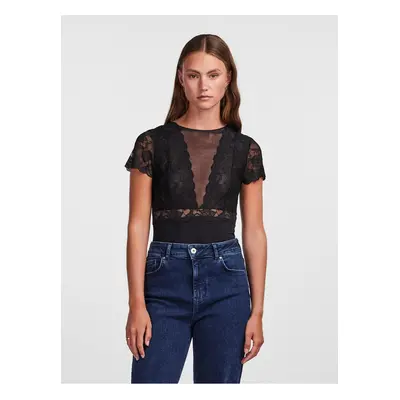 Black Lace Bodysuit Pieces Sicca - Women's