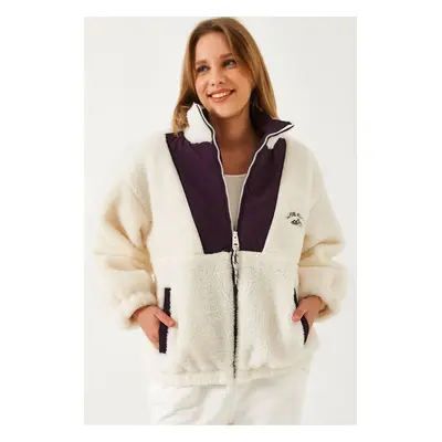 Bianco Lucci Women's Zippered Plush Coat