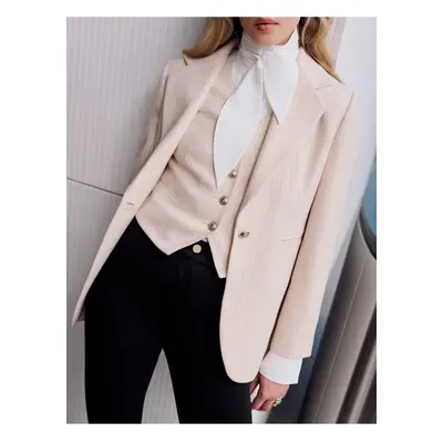 Koton Double Breasted Blazer Jacket Pocket Buttoned Hip Length