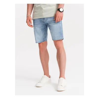 Ombre Men's denim short shorts - light blue