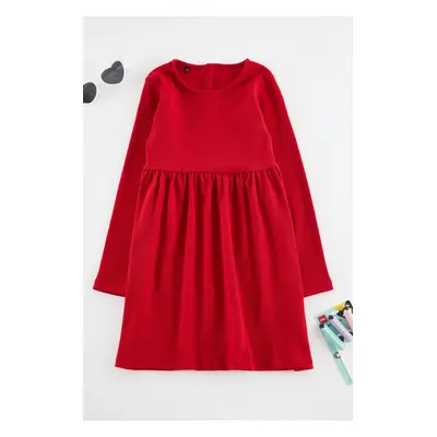 Trendyol Red Regular Plain Knitted Dress