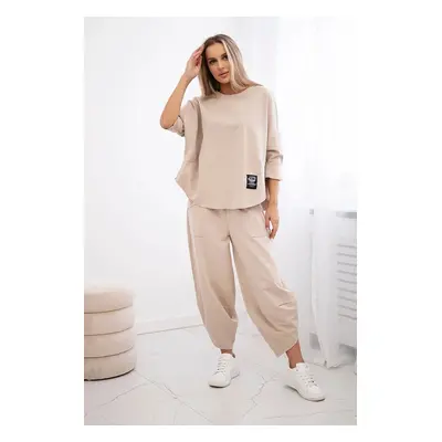 Punto Milano winter sweatshirt + pants beige set