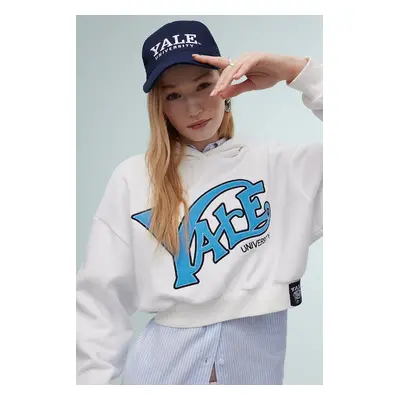 DEFACTO Cool Yale University Oversize Wide Pattern Hooded Crop Sweatshirt