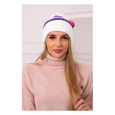 marka niezdefiniowana Women's cap Kinga K297 white + red + light pink