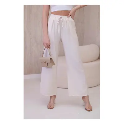 Viscose wide trousers in light beige color