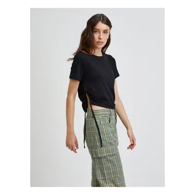 Black cropped T-Shirt Noisy May Line - Women