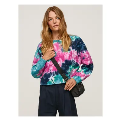 Blue-pink ladies batik sweatshirt Pepe Jeans Mery - Ladies