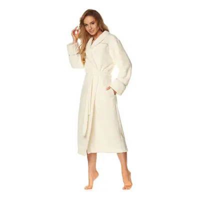 Satin bathrobe Ecru Ecru