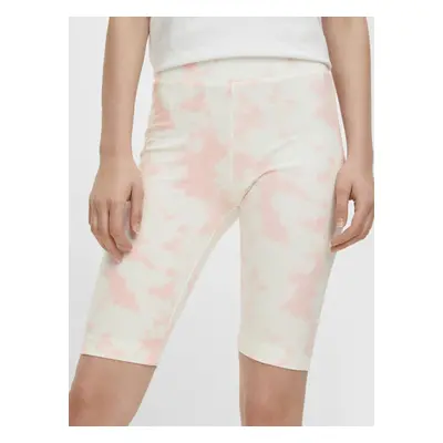 Pink-White Patterned Short Leggings Pieces Tabbi - Women's