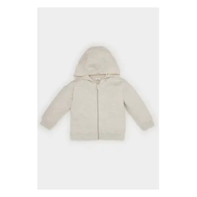 DEFACTO Baby Girl Hooded Basic Plain Zipper Sweatshirt