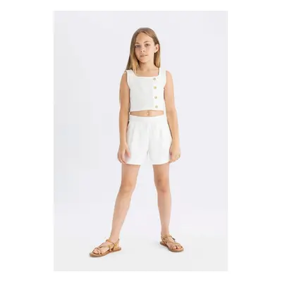 DEFACTO Girl's Sleeveless Blouse Shorts 2-Piece Set