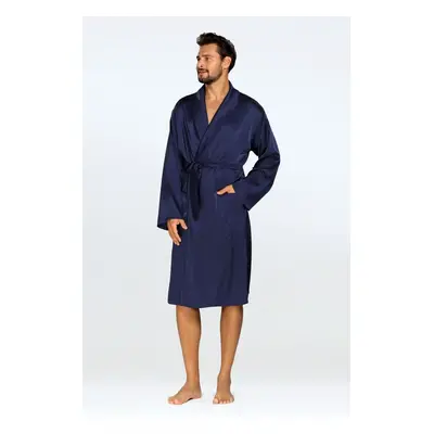 DKaren Man's Bathrobe Lukas Navy Blue