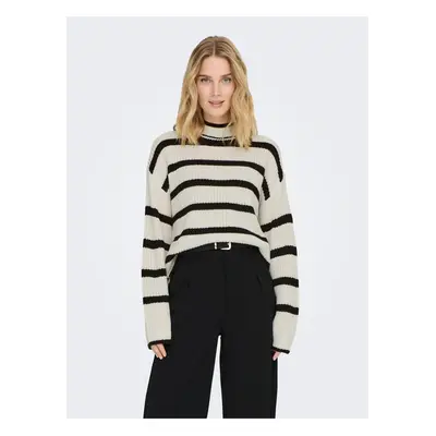 Black and cream ladies striped sweater JDY Justyna - Women