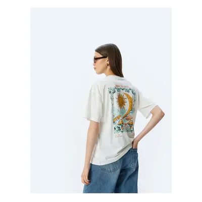 Koton Oversize Back Mystic Printed Crew Neck Short Sleeve T-Shirt