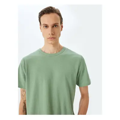 Koton Short Sleeve T-Shirt Crew Neck Label Detailed Cotton