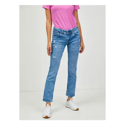 Blue women's slim fit jeans Pepe Jeans Saturn - Women